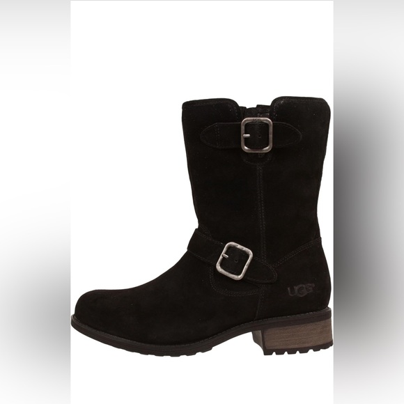 UGG Women’s Chaney Black Suede Water-Resistant Mid Boots - Size 9 NWOT - Picture 4 of 11
